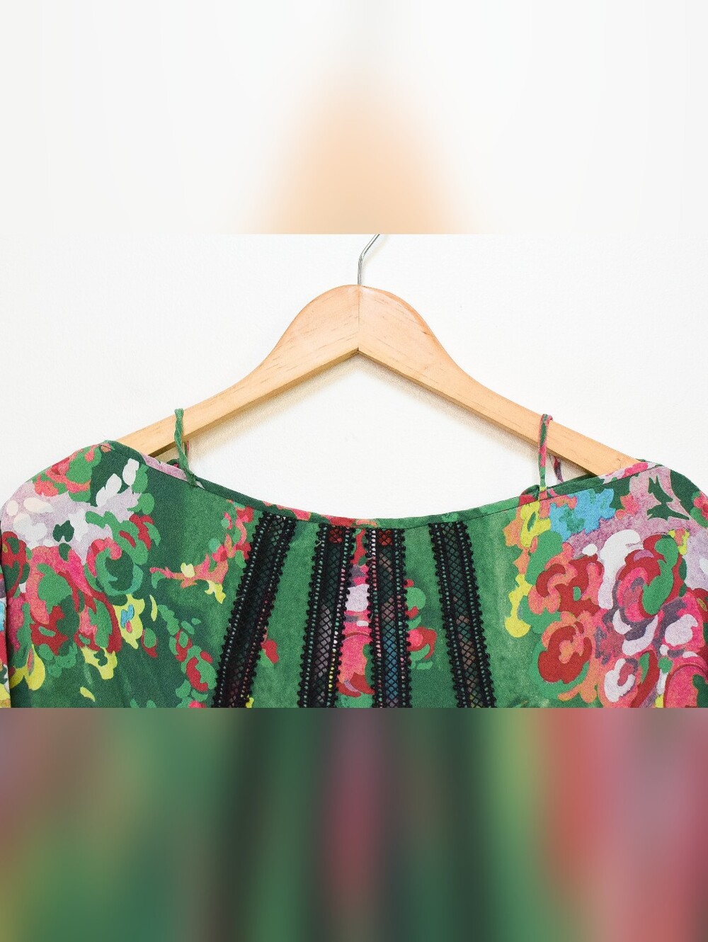 Manning Cartell Flower Show Mini Dress Green Silk Lace Slouchy Size 0 Cocktail - Picture 6 of 13